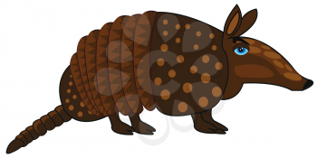 Vector illustration of the cartoon exotic animal armadillo