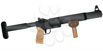 Vector illustration of the weapon of the manual grenade launcher
