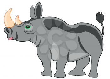 Vector illustration animal rhinoceros on white background is insulated