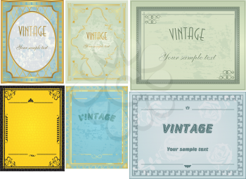Royalty Free Clipart Image of Vintage Labels