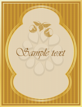 Royalty Free Clipart Image of a Gold Engraved Label With a Blank Area For Text