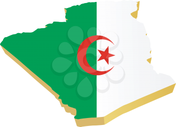 Royalty Free Clipart Image of a Map of Algeria
