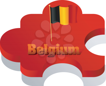 Royalty Free Clipart Image of a Puzzle Shape of Belgium
