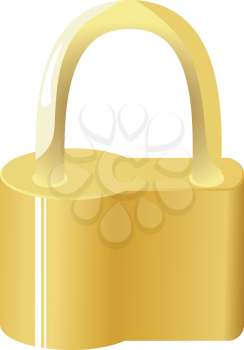 Royalty Free Clipart Image of a Gold Lock
