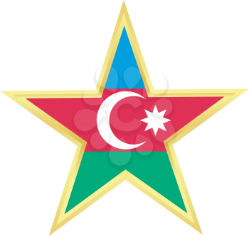 Royalty Free Clipart Image of a Star Icon of Azerbaijan