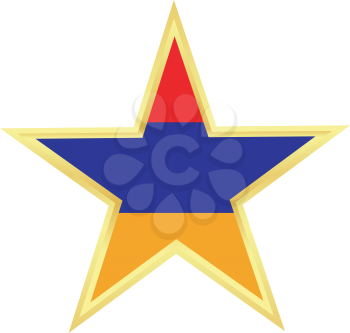 Royalty Free Clipart Image of a Gold Star of Armenia