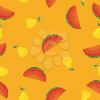 Royalty Free Clipart Image of a Background of Fruits