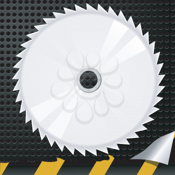 Royalty Free Clipart Image of a Metal Background With a Saw Blade