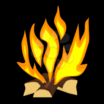 Royalty Free Clipart Image of Logs Burning
