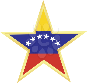 Gold star with a flag of Venezuela 