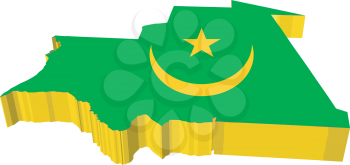vectors 3D map of Mauritania 

