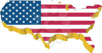 vectors 3D map of USA 
