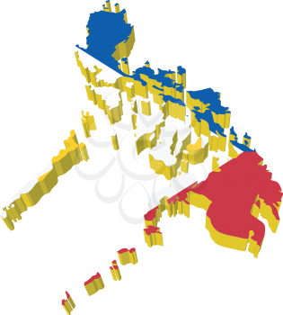 vectors 3D map of Philippines 