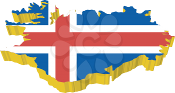 vectors 3D map of Iceland 
