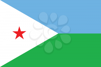 Vector illustration of the flag of Djibouti  