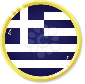 Vector  button with flag Greece