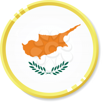 Vector  button with flag Cyprus
