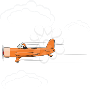 Vector illustration of a little cartoon of an airplane. EPS10