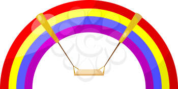 Cartoon rainbow swing. eps10