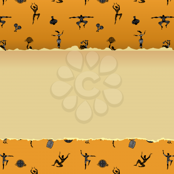 Abstract background with figures of primitive people