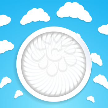 Abstract circular background with clouds