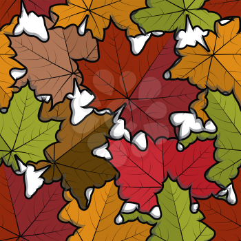 Seamless pattern from  maple leaves