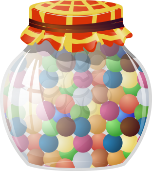  Glass jar with round sweets
