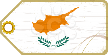 Vintage label with the flag of Cyprus