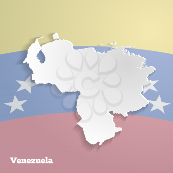 Abstract icon map of  Venezuela on a gray background