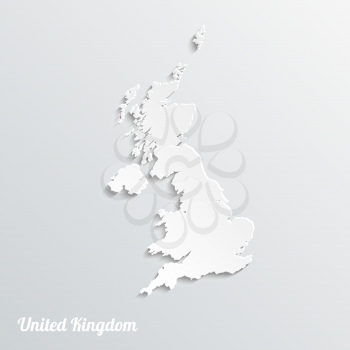 Abstract icon map of  United Kingdom on a gray background