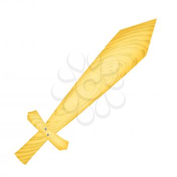 Royalty Free Clipart Image of a Wooden Toy Sword