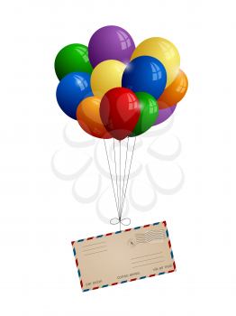 Airmail letter to a bunch of balloons