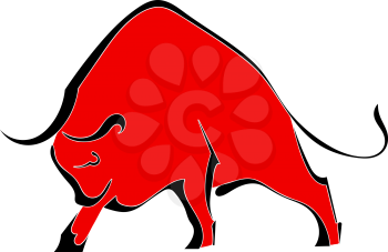 Red wild bull