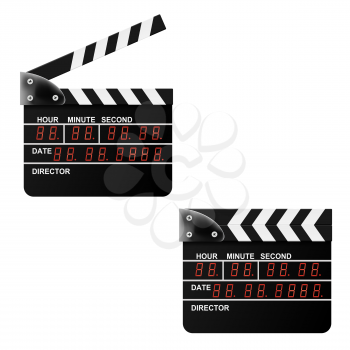 Digital Movie clapper board on a white background. Vector illustration.