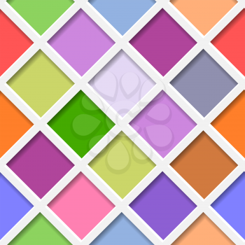 Seamless pattern with colored elements rhombic