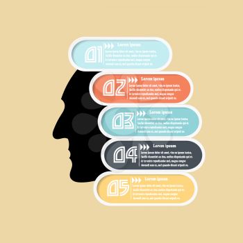 Abstract silhouette of a man's head. Basis for infographics. Vector illustration