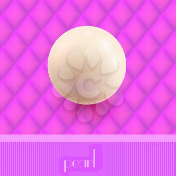 Pearl on the pink background wallpaper. Vector illustration.