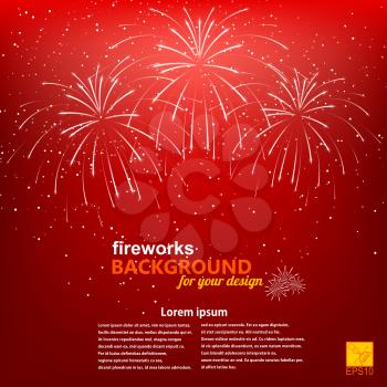 Christmas background with a picture of fireworks