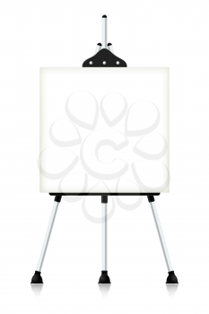 Metal easel isolated on white background. Vector illustration.