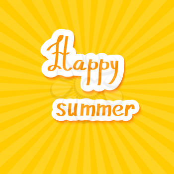 Yellow summer background. Happy summer! Vector illustration.