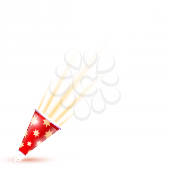 Shooting slapstick on a red background. Vector illustration.