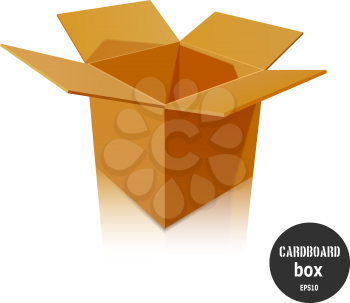 Cardboard box  illustration, isolated on white background. Vector illustration