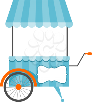 Icon shop on wheels isolated on white background. Design for e-commerce. Flat design for e-commerce. Shopping. Vector illustration.