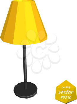 Yellow desk lamp on a white background. Vector illustration