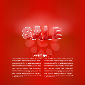 Sale on a red background. Design element. Vector illustration