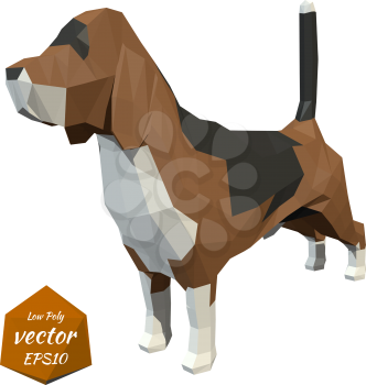 Dog. Low poly style. Vector illustration.