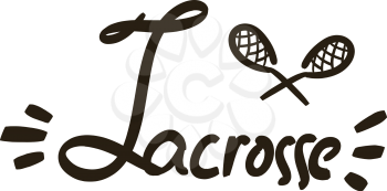 Black sticks for lacrosse with lettering. Vector illustration