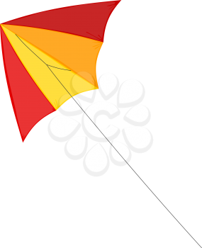 Vector Cartoon Colored kite on a white background. Illustration of a kite at Leer, a child's 
toy. Element for design, decoration. Stock vector