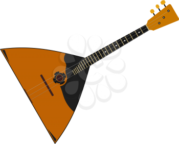 The national Russian musical instrument on a white background. Balalaika. Isolate. Subject 
of Russian culture. Stock vector illustration