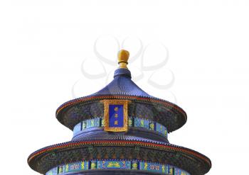 Isolated Temple of Heaven in China on the white background